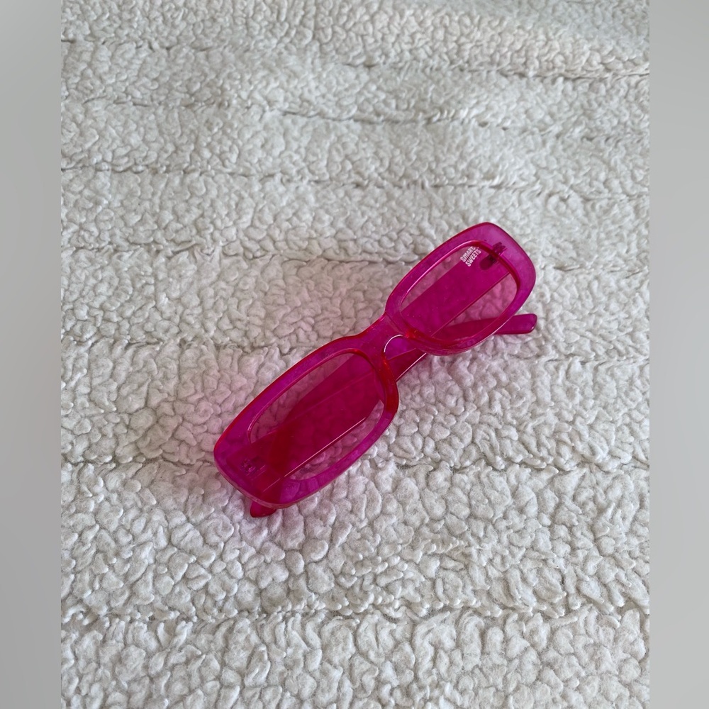 Pink Rectangle Sunglasses - Picture 2 of 7